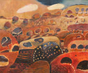Painting by Sandipa: Red Stone - Australian Landscape Art