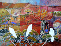 Painting by Sandipa: Summer Autumn Winter: Singing Tree - Australian Landscape Art