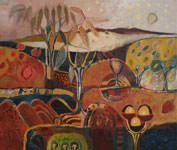 Painting by Sandipa: Central Highlands: Threads of Gold - Australian Landscape Art