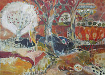 Painting by Sandipa: Lalgambook: White Tree - Australian Landscape Art