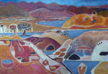 Painting by Sandipa: Copper Mountain: Summer River - Australian Landscape Art